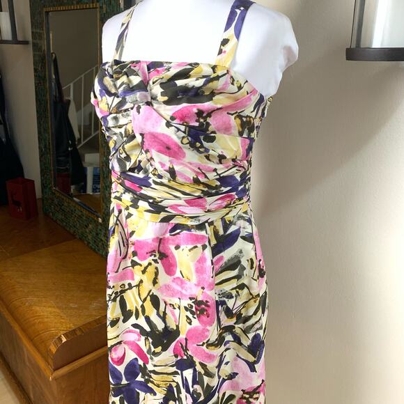 NEW Banana Republic Sz 8P Petite 100% Silk Strapless Ruched Convertible Dress - Picture 5 of 15